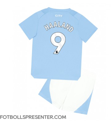 Manchester City Erling Haaland #9 Hemmatröja Barn 2023-24 Kortärmad (+ korta byxor)